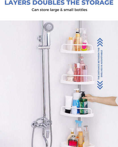 Telescopic Corner Shower Shelf – 4 Tier -B 🚿🧴✨