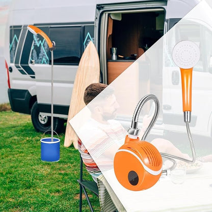 Portable Camping Shower – Rechargeable Digital Display Pump