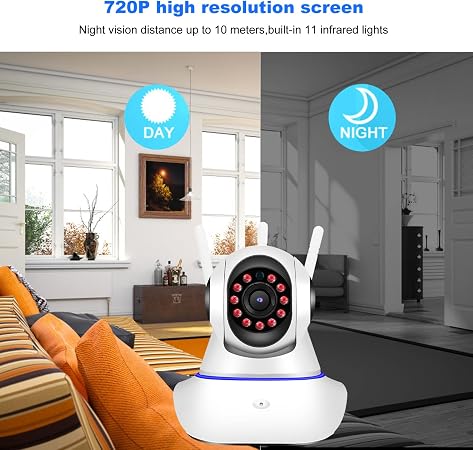3MP 11 IR LED 3.6mm Lens HD PTZ Two Way Audio Wifi SD Card / Cloud Storage IP Indoor Remote Viewing Motion Detection Surveillance Camera R6-30G