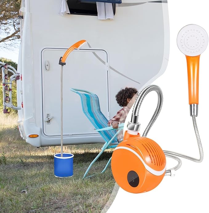 Portable Camping Shower – Rechargeable Digital Display Pump