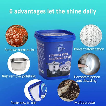 Stainless Steel Cookware Cleaning Paste – Heavy-Duty Pot & Oven Cleaner ✨🧽
