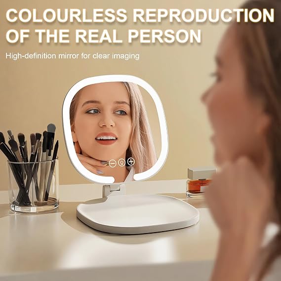 Rechargeable LED Makeup Mirror – Touch Dimmable ✨🪞