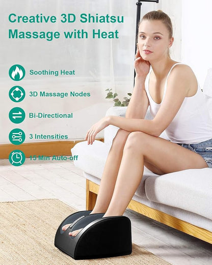 Shiatsu Foot & Calf Massager with Heat – Deep Relaxation Therapy