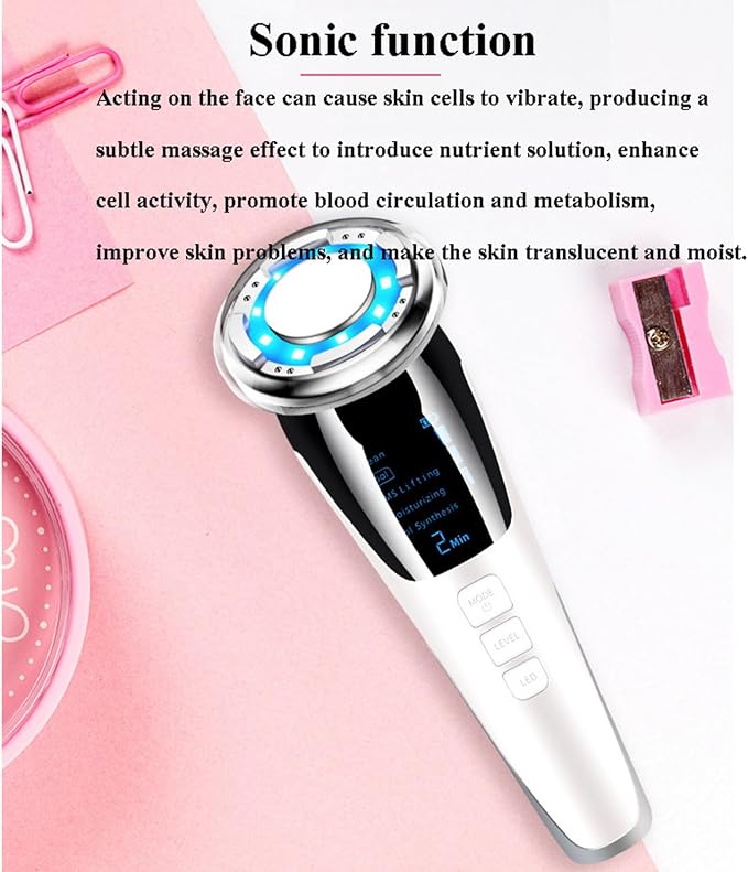 6-in-1 Facial Beauty Massager – LED EMS Skin Tightening Device ✨💖