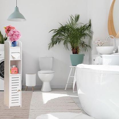 Slim Bathroom Storage Cabinet with Toilet Paper Holder 🚿🧻
