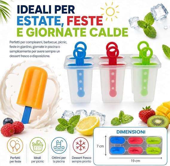 Topolenashop 6-Cavity Ice Pop Molds 🍦🧊✨