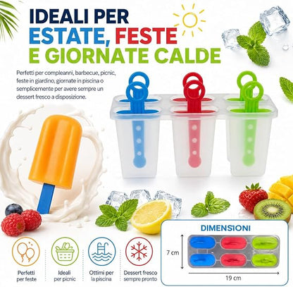 Topolenashop 6-Cavity Ice Pop Molds 🍦🧊✨