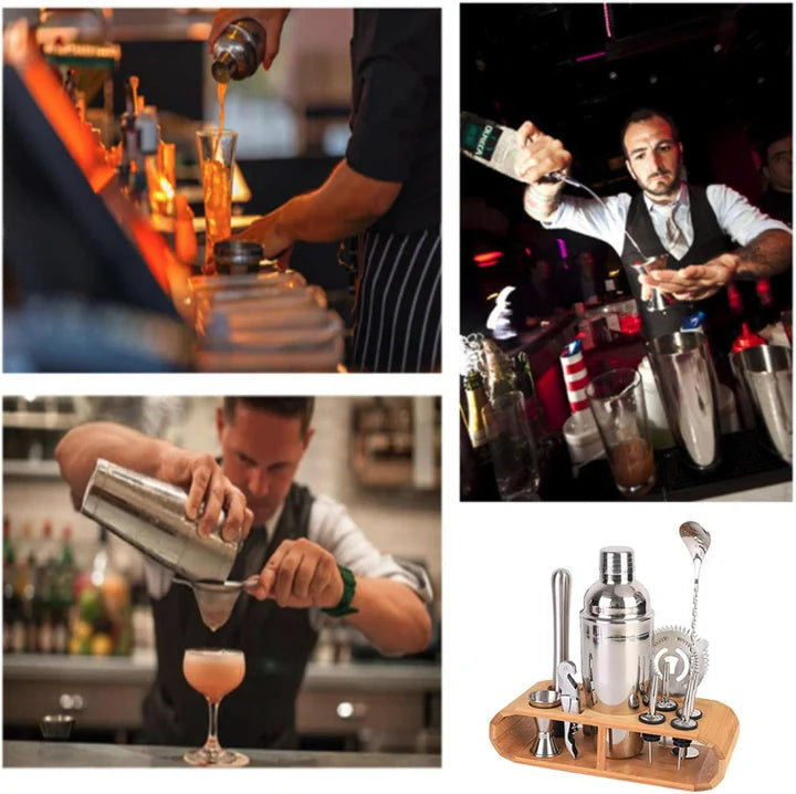 12-Piece Bar Tool Set with Bamboo Stand