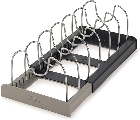 Expandable Cookware Organizer – Adjustable Pot Lid & Pan Storage Rack 🍳✨