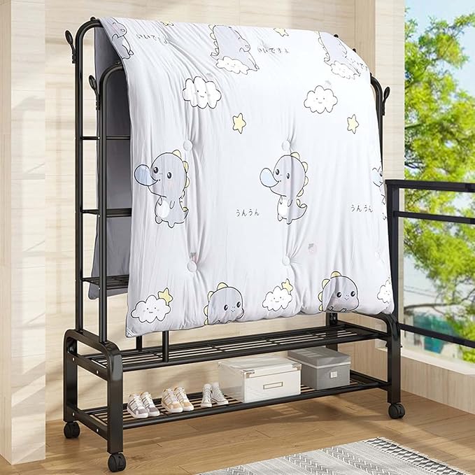 Heavy-Duty Clothes Drying Rack with Wheels-B 👕🧺