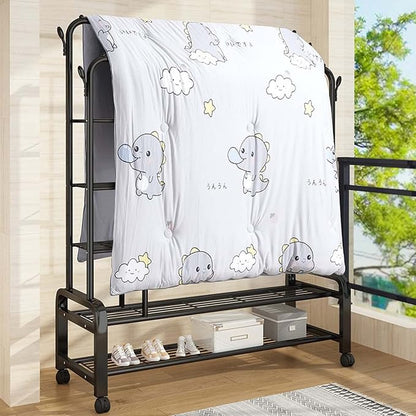 Heavy-Duty Clothes Drying Rack with Wheels-B 👕🧺