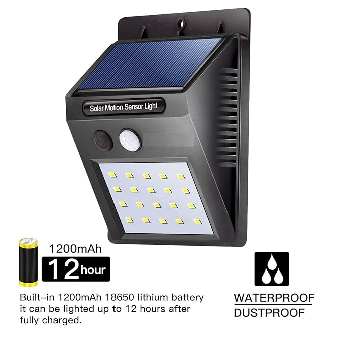 IP65 LED Garden solar Lamp with Motion Sensor
