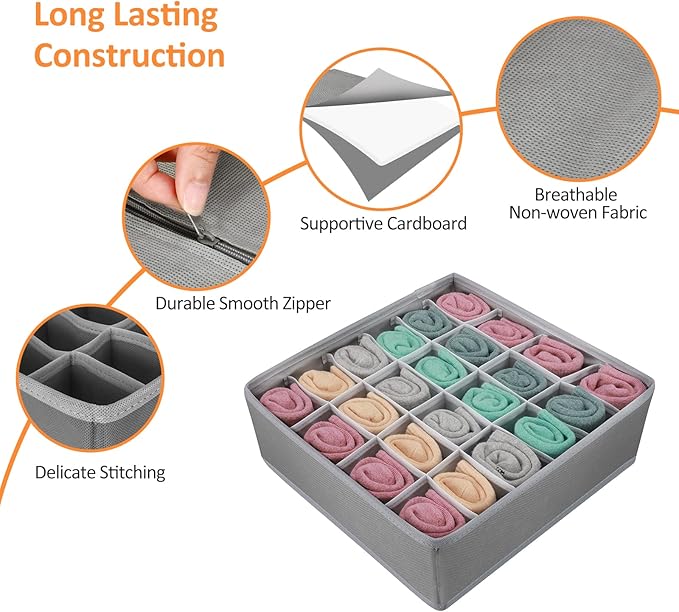 Underwear Storage Box Set Of 4 Pcs
