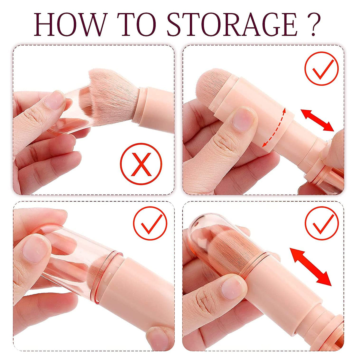 4-in-1 Portable Makeup Brush Set