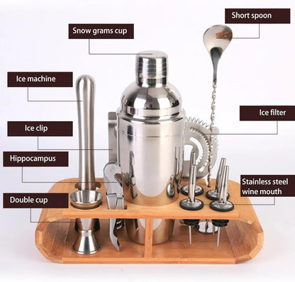 12-Piece Bar Tool Set with Bamboo Stand