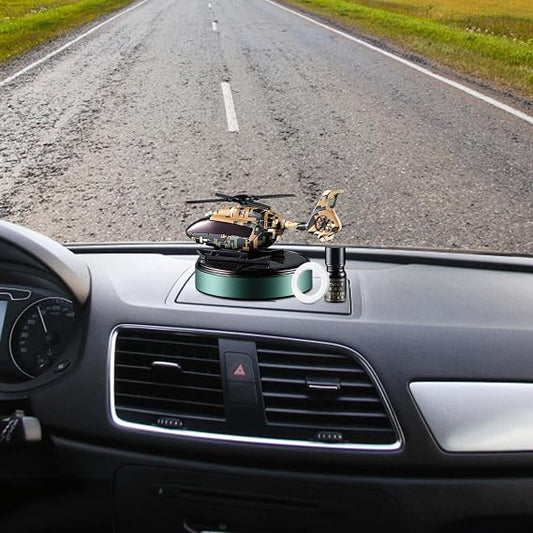 Solar Powered Helicopter Car Air Freshener Rotating Aromatherapy Diffuser for Car, Home & Office