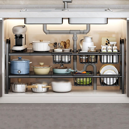 Under Sink Organizer, 2 Tier Bathroom Organizer