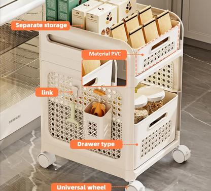 3-Tier Rolling Storage Cart – Multi-Purpose Organizer with Wheels 🛒✨