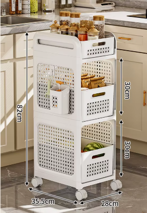 3-Tier Rolling Storage Cart – Multi-Purpose Organizer with Wheels 🛒✨