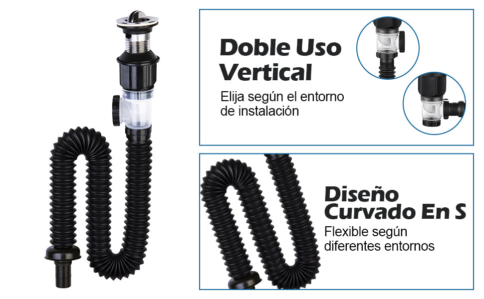 Flexible Kitchen Sink Drain Pipe – Universal Sealed Drain Hose