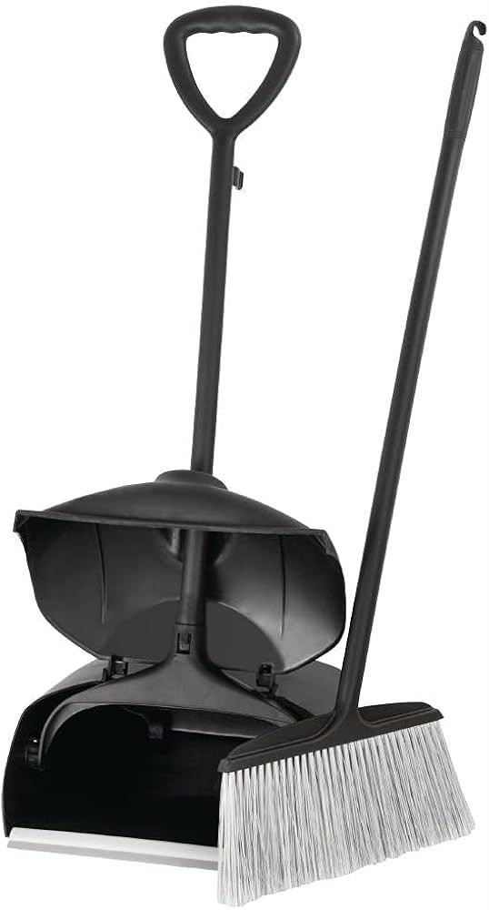 Dustpan & Broom Set – Long Handle Upright Cleaning Kit