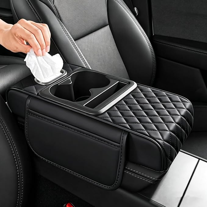 5-in-1 Car Armrest Organizer – Cup & Tissue Holder 🚗✨