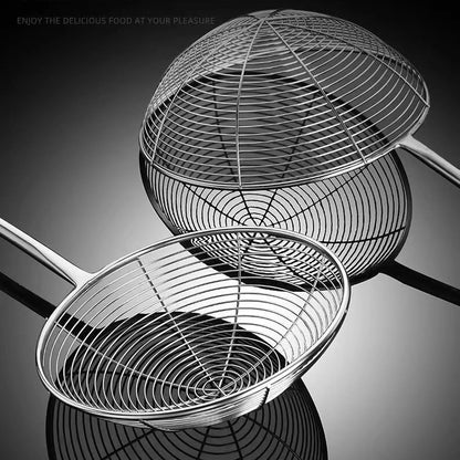 Wooden and stainless steel skimmer strainer pot