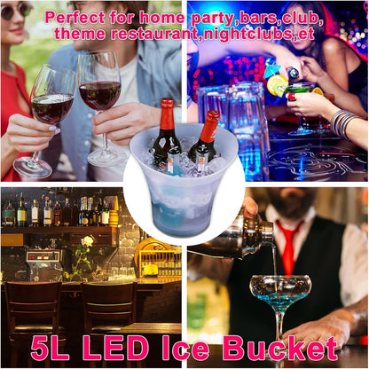 LED Ice Bucket Speaker – Color-Changing Bluetooth Cooler Bucket 🧊🎵✨