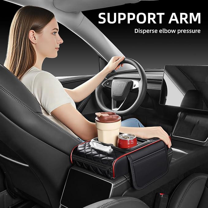 5-in-1 Car Armrest Organizer – Cup & Tissue Holder 🚗✨