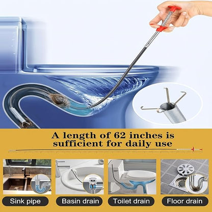 Flexible 4-Claw Drain Grabber Tool – Clog Remover & Pick-Up Claw 🛠️🚿