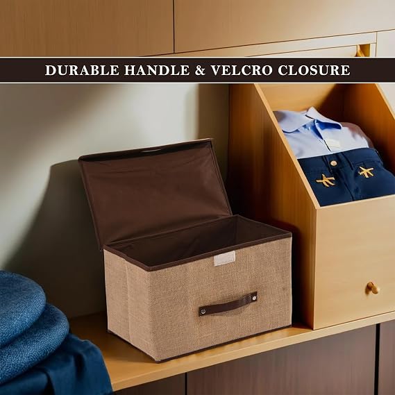 Storage Box with Lid Stackable Foldable Storage Container for Clothes
