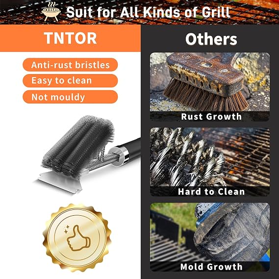 Heavy Duty BBQ Grill Brush & Scraper 🔥🍖