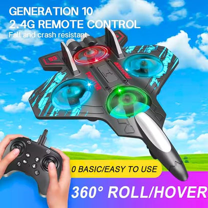 Remote Control Fighter Jet – Rechargeable RC Plane for Kids ✈️✨