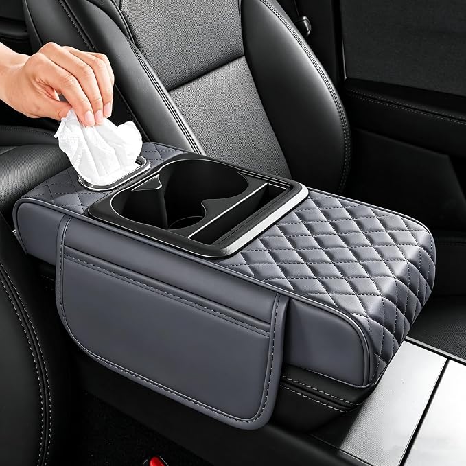 5-in-1 Car Armrest Organizer – Cup & Tissue Holder 🚗✨