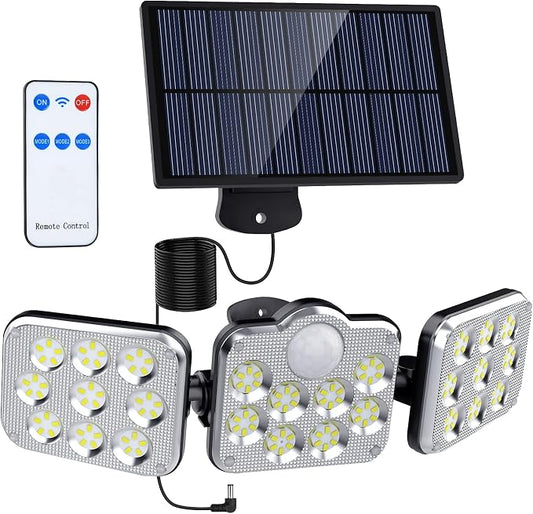 Solar Motion Sensor Outdoor Lights, 360° Rotatable, IP65 Waterproof Security Light