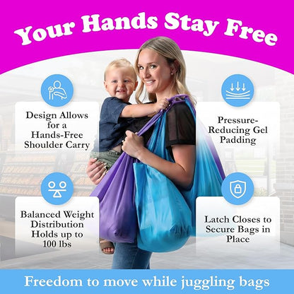 Click & Carry Grocery Bag Holder – 2 Pack, Ergonomic Grip