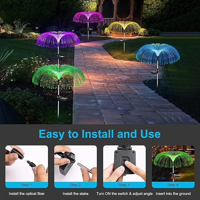 Solar Jellyfish Garden Lights – 2PCS Color-Changing LED Decor 🌈✨