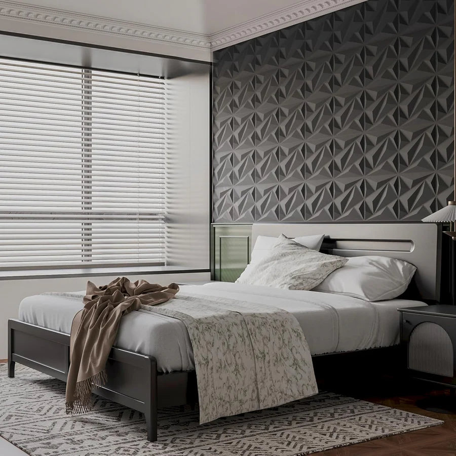 PVC 3D Black Diamond Wall Panels