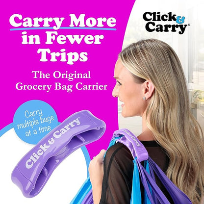 Click & Carry Grocery Bag Holder – 2 Pack, Ergonomic Grip
