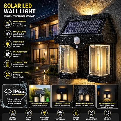 Solar LED Wall Light with Motion Sensor ☀️💡