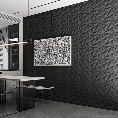 PVC 3D Black Diamond Wall Panels