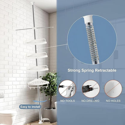 Stainless Steel Corner Bathroom Organizer – 4-Tier Storage Rack