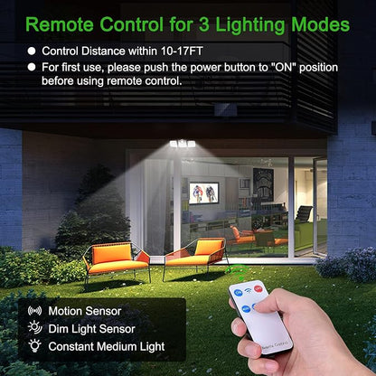 Solar Motion Sensor Outdoor Lights, 360° Rotatable, IP65 Waterproof Security Light