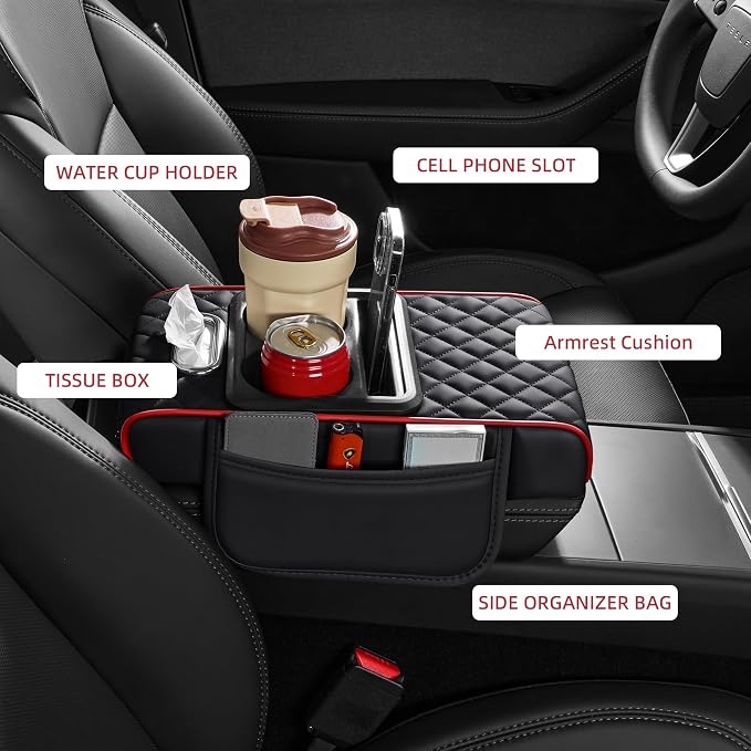 5-in-1 Car Armrest Organizer – Cup & Tissue Holder 🚗✨