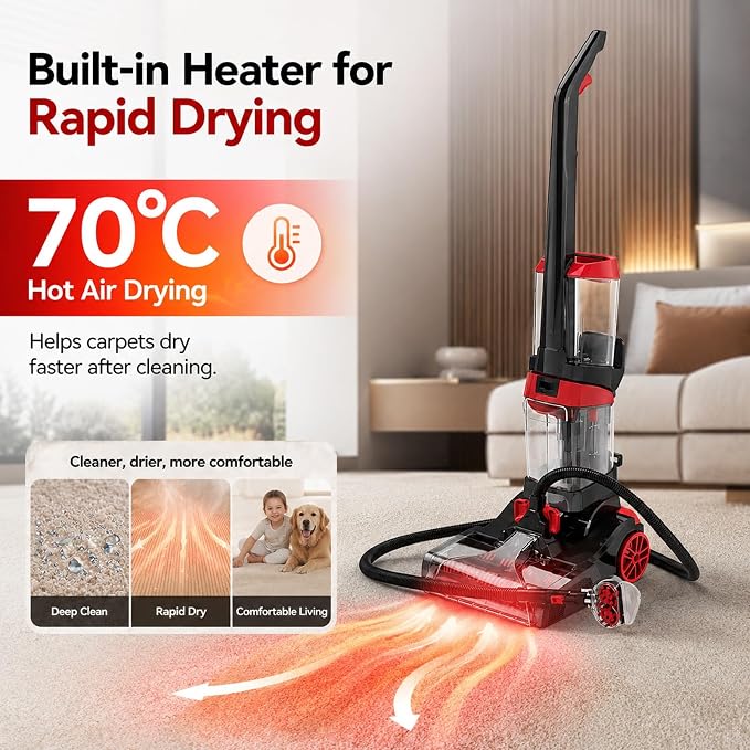 2-in-1 Carpet Vacuum Cleaner Hard Floor Cleaner with Built-in Heater | 800W | KD2042