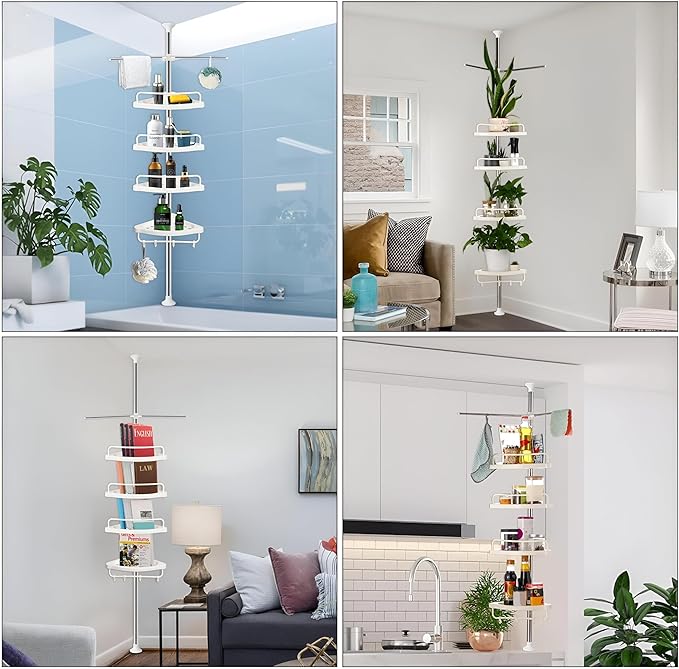 Stainless Steel Corner Bathroom Organizer – 4-Tier Storage Rack