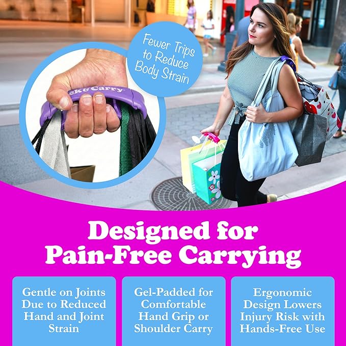 Click & Carry Grocery Bag Holder – 2 Pack, Ergonomic Grip