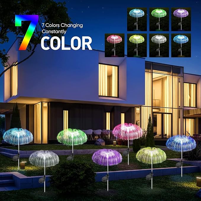 Solar Jellyfish Garden Lights – 2PCS Color-Changing LED Decor 🌈✨