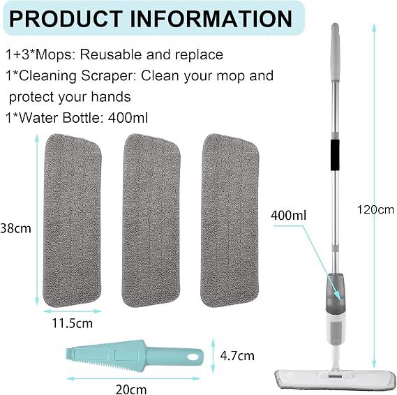 Microfiber Spray Mop with Refillable Bottle 🧹💦