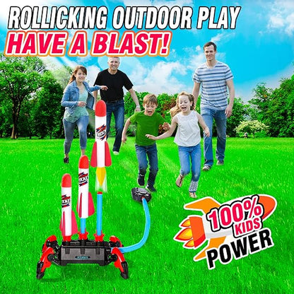 3-Rocket Stomp Launcher – Outdoor Foam Rocket Toy for Kids 🚀✨